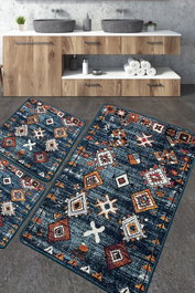 Mijölnir Juego de alfombrillas de baño Ressal Multicolor de 3 piezas